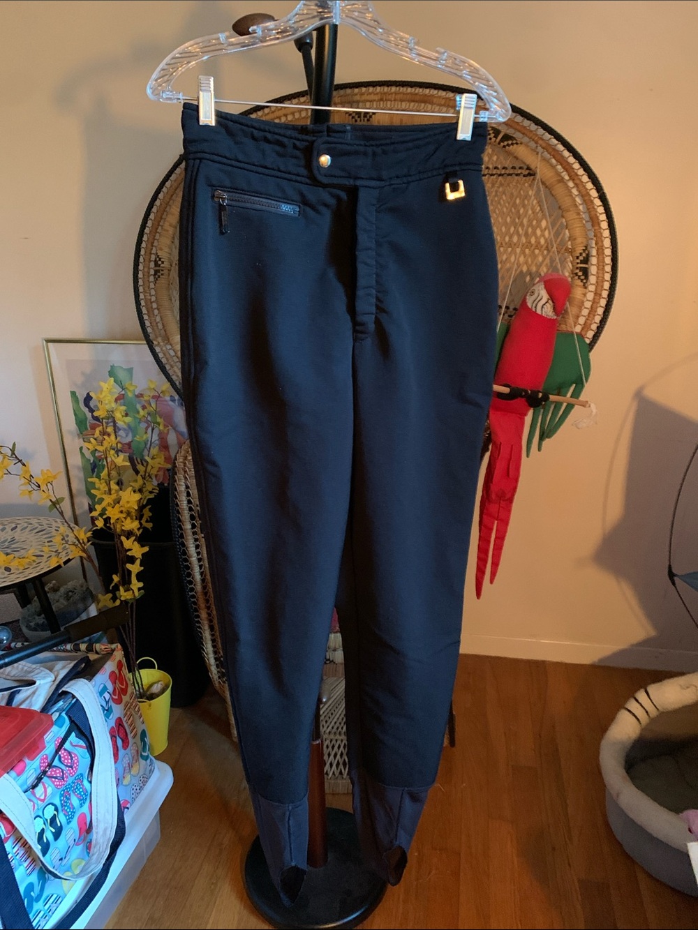 Eddie Bauer Black Skinny Ski Pants Size 8 with Stirrups